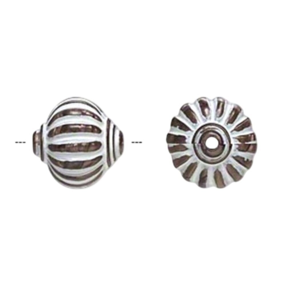 Vintage 80s Bronze White 14x14mm Carved Lantern Art Deco Acrylic Beads 10 pcs